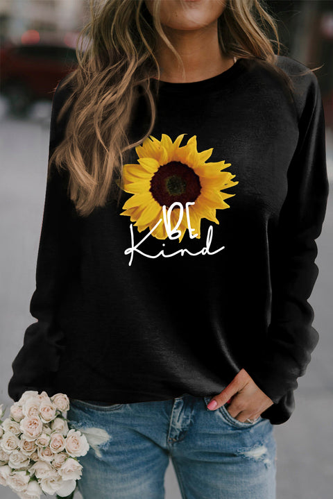 Heart Shape Print Long Sleeve Pullover Sweatshirt