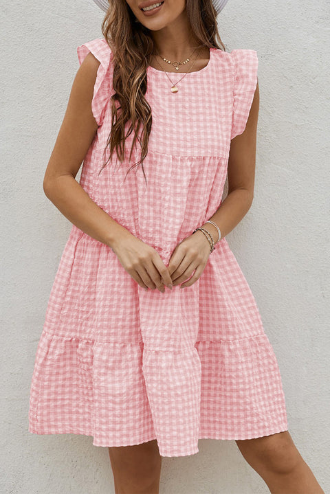 Plaid Ruffled Mini Dress