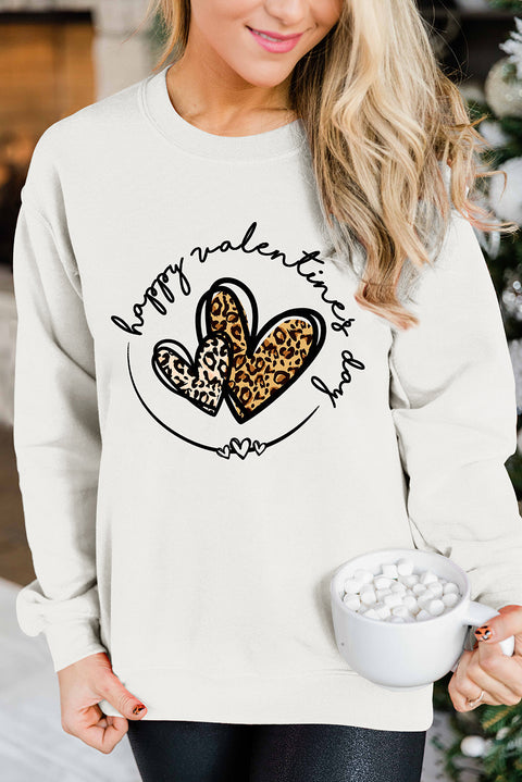 Valentine Letter Heart Shaped Drop Shoulder Graphic Sweatshirt