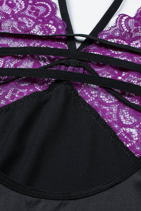 Lace Spice Satin Babydoll with Slit
