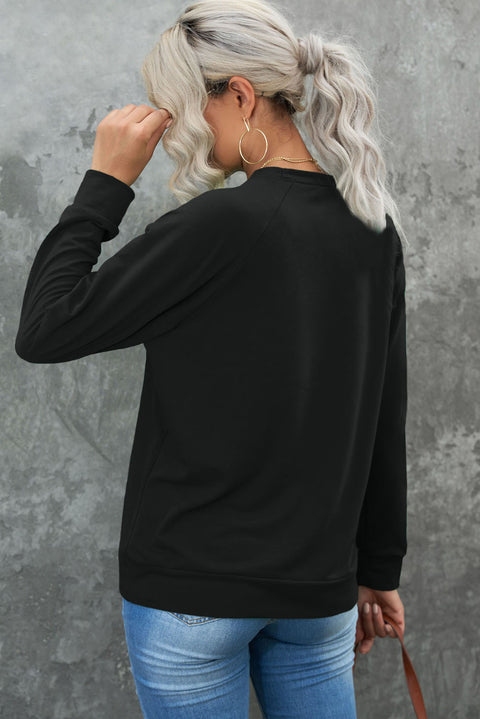 Heart Shape Print Long Sleeve Pullover Sweatshirt