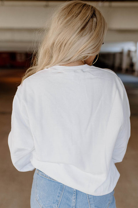 Valentine Letter Heart Shaped Drop Shoulder Graphic Sweatshirt