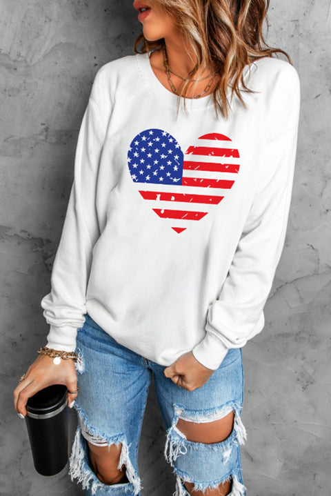 Valentine Letter Heart Shaped Drop Shoulder Graphic Sweatshirt