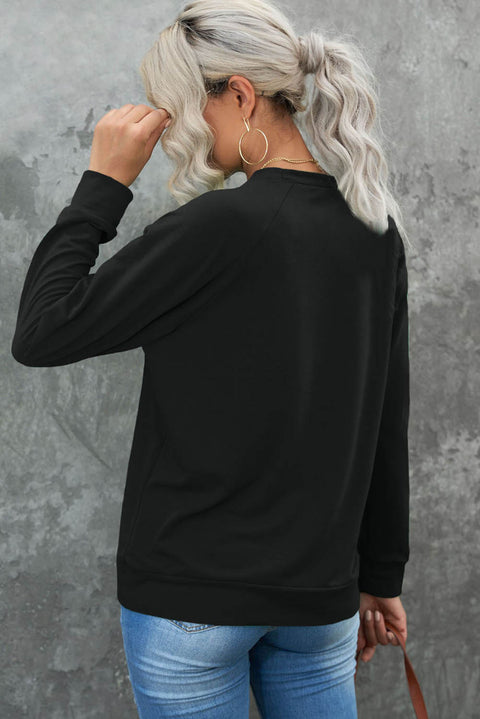 Heart Shape Print Long Sleeve Pullover Sweatshirt