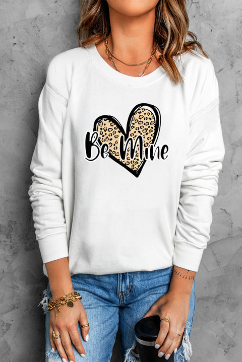 Valentine Letter Heart Shaped Drop Shoulder Graphic Sweatshirt