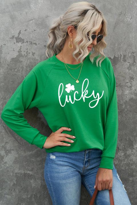 Heart Shape Print Long Sleeve Pullover Sweatshirt