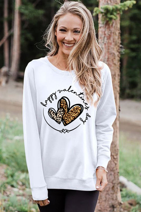 Valentine Letter Heart Shaped Drop Shoulder Graphic Sweatshirt