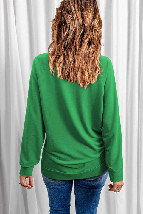 Heart Shape Print Long Sleeve Pullover Sweatshirt