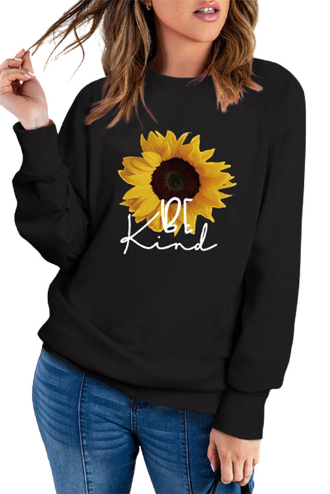 Heart Shape Print Long Sleeve Pullover Sweatshirt
