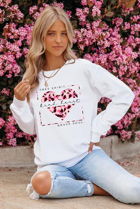 Valentine Letter Heart Shaped Drop Shoulder Graphic Sweatshirt