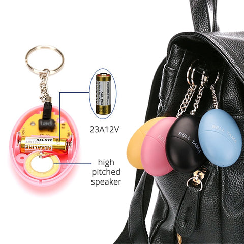 Safety Keychain Emergency Loud Alarm Self Defense 100DB Egg Shape Security Protection For Children, Adults and Elders