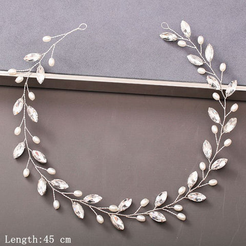 Pearl Rhinestone Women Headband Wedding Hair Accessories Bride Tiara Headband Hair Jewelry