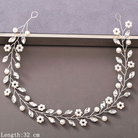 Pearl Rhinestone Women Headband Wedding Hair Accessories Bride Tiara Headband Hair Jewelry
