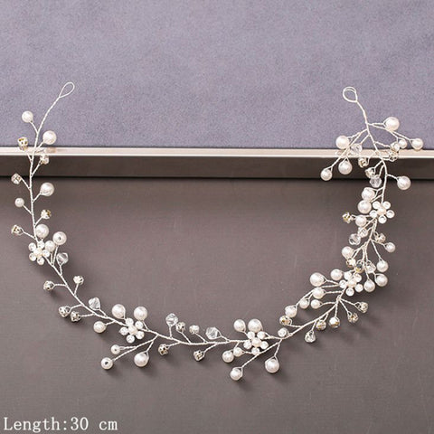 Pearl Rhinestone Women Headband Wedding Hair Accessories Bride Tiara Headband Hair Jewelry
