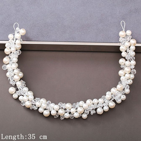 Pearl Rhinestone Women Headband Wedding Hair Accessories Bride Tiara Headband Hair Jewelry