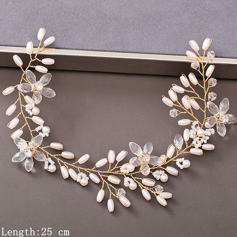 Pearl Rhinestone Women Headband Wedding Hair Accessories Bride Tiara Headband Hair Jewelry