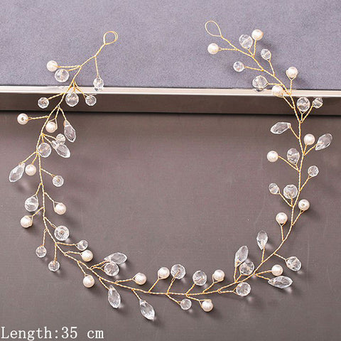 Pearl Rhinestone Women Headband Wedding Hair Accessories Bride Tiara Headband Hair Jewelry