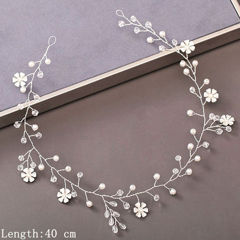 Pearl Rhinestone Women Headband Wedding Hair Accessories Bride Tiara Headband Hair Jewelry