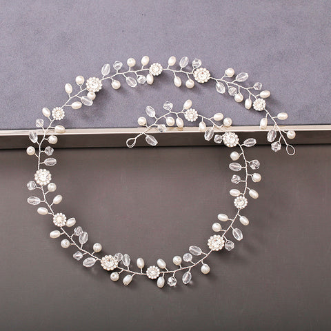 Pearl Rhinestone Women Headband Wedding Hair Accessories Bride Tiara Headband Hair Jewelry