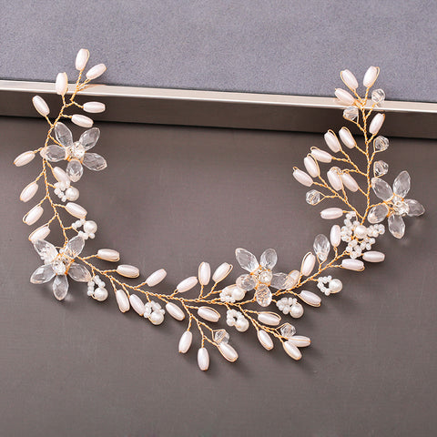 Pearl Rhinestone Women Headband Wedding Hair Accessories Bride Tiara Headband Hair Jewelry