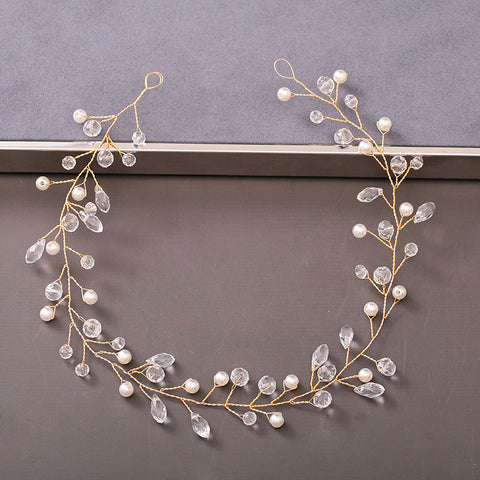 Pearl Rhinestone Women Headband Wedding Hair Accessories Bride Tiara Headband Hair Jewelry
