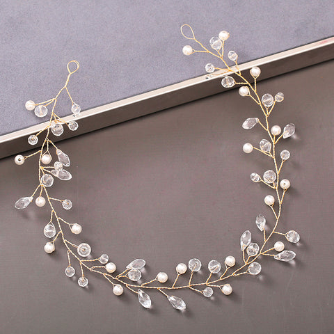 Pearl Rhinestone Women Headband Wedding Hair Accessories Bride Tiara Headband Hair Jewelry