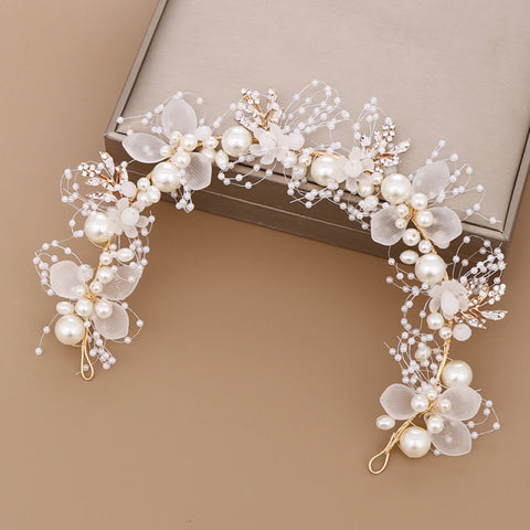 Pearl Rhinestone Women Headband Wedding Hair Accessories Bride Tiara Headband Hair Jewelry