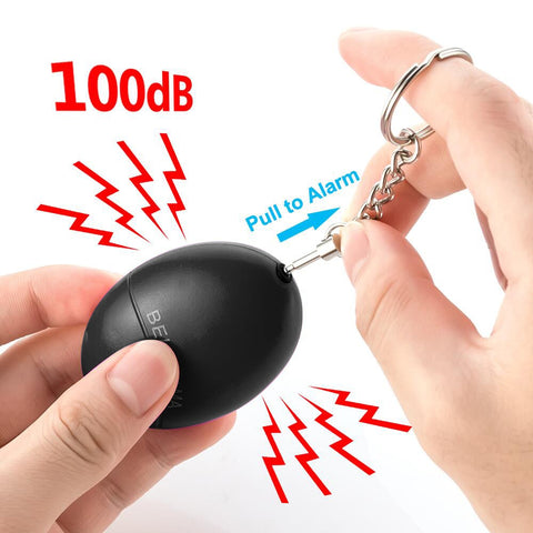 Safety Keychain Emergency Loud Alarm Self Defense 100DB Egg Shape Security Protection For Children, Adults and Elders