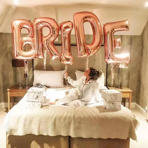 5Pcs Rose Gold Silver Bride To Be Letter Foil Balloons Wedding Decoration Party Bride Love Gift Supplies